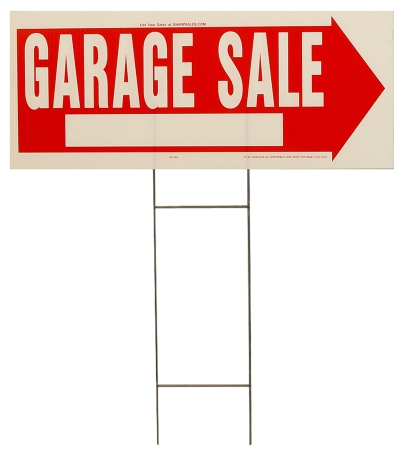 Hy-ko Rs-804 10 In. X 24 In. Red & White Garage Sale Sign