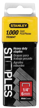 Hand Tools Trc604t 1 000 Count .25 In. Wide Crown Heavy Duty Staples