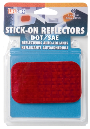 Re7071 2 Count 2 In. X 3.5 In. Red Stick On Reflector