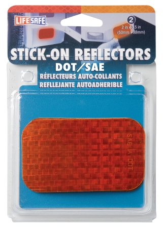 Re7070 2 Count 2 In. X 3.5 In. Amber Stick On Reflector