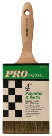 Pr01967 4 In. Pro Brush Polyester & Bristle Paint Brush
