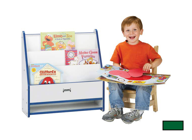 0071jcww119 Toddler Pick-a-book Stand - 1 Sided - Green