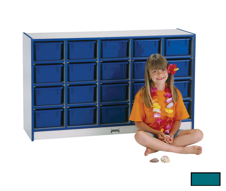 0420jcww005 20 Tray Mobile Cubbie Without Trays - Teal