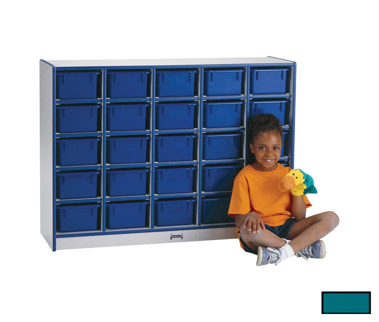 0425jcww005 25 Tray Mobile Cubbie Without Trays - Teal
