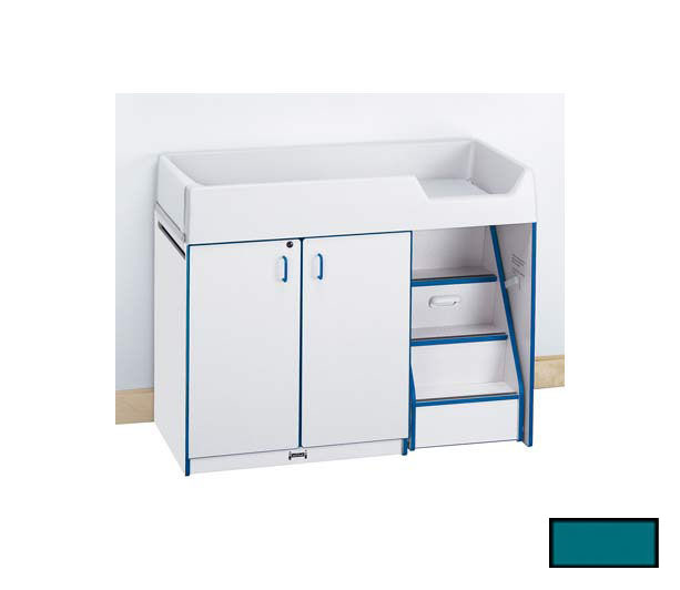 5148jc005 Diaper Changer With Stairs - Right - Teal