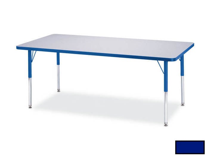 6408jca003 Kydz Activity Table - Rectangle - 30 In. X 60 In. 24 In. - 31 In. Ht - Gray - Blue