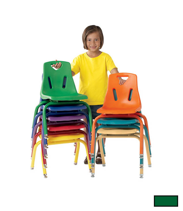 8120jc1119 Plastic Chair With Powder Coated Legs - 10 In. Ht - Green