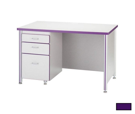 97001jc004 48 Inch Teachers Desk With 1 Pedestal - Purple