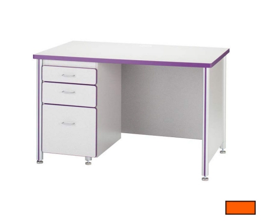 97001jc114 48 Inch Teachers Desk With 1 Pedestal - Orange
