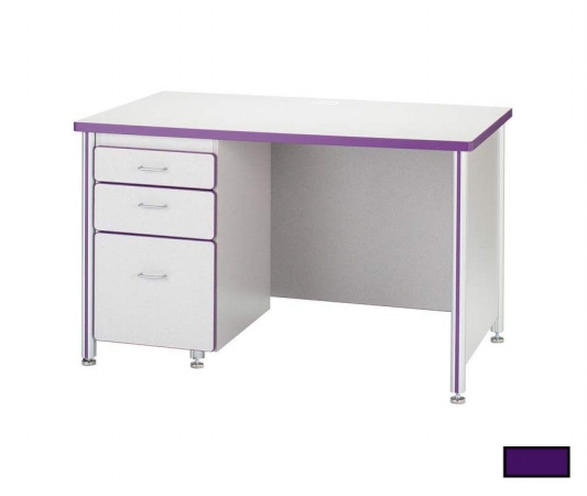 97011jc004 66 Inch Teachers Desk With 1 Pedestal - Purple