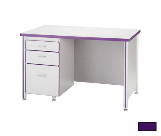 97021jc004 72 Inch Teachers Desk With 1 Pedestal - Purple