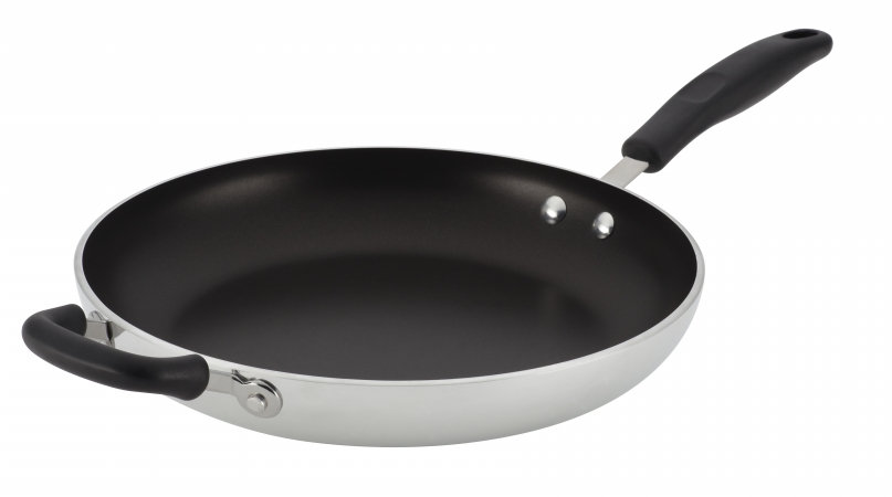12837 12-inch Open Skillet Silver With Black Handle