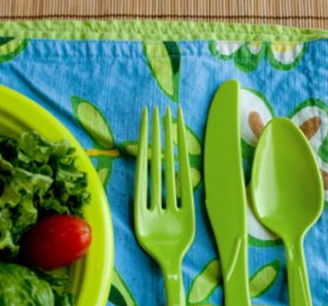 1210160 Cutlery Reusable Apple Green 8 Sets - 24 Ct