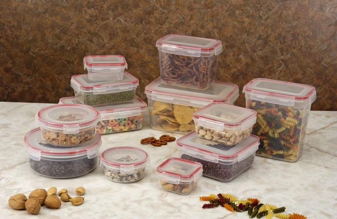 Storage Containers 24 Piece Set Lock And Seal Lids -