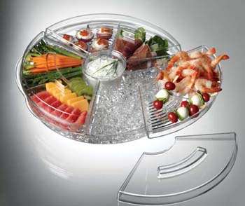 Acrylic Tray Appetizers On Ice With Lids Keeps -