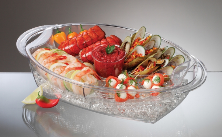 Buffet On Ice 4 Compartment Vented Food Tray - Ab7