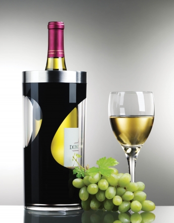 Wine Cooler Two Tone Iceless Swirl Design - Black - A903b