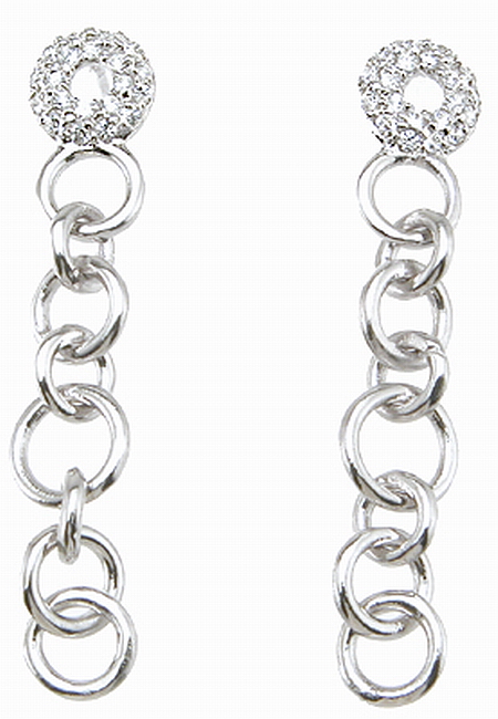 Kke6351 925 Sterling Silver Rhodium Finish Brilliant Fashion Bezel Earrings