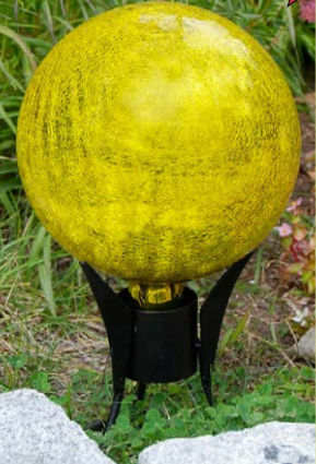 Achla G10-y-c Gazing Globe 10 In. Lemon Drop Crackle