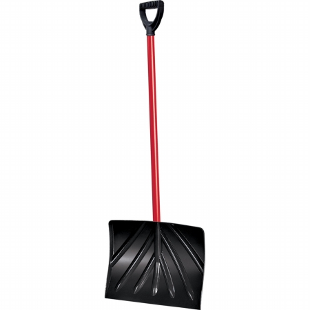 18 In. Snow Poly Steel D Handle Shovel Blade 13 In.x18 In.