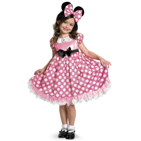 Disguise Disney Mickey Mouse Clubhouse Pink Minnie Mouse Glow In The Dark Toddler Costume 3t - 4t