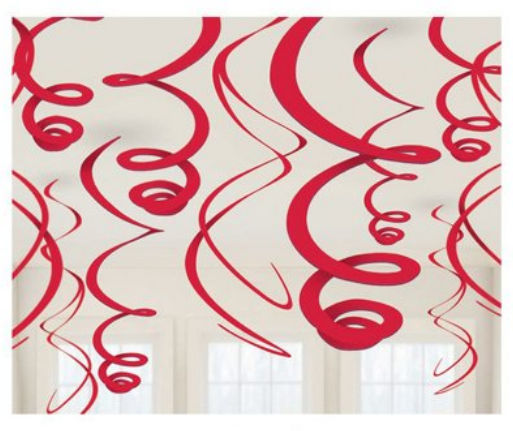 223308 22" High Red Plastic Swirl Decorations