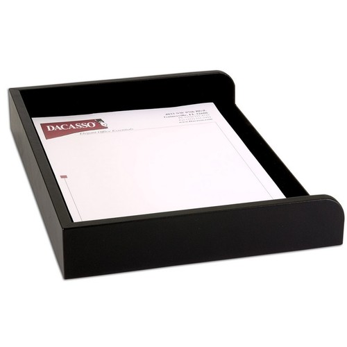 A1068 Black Leather Side Load Letter Tray