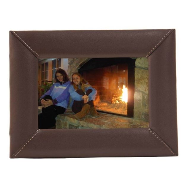 A3417 Chocolate Brown Leather 4 X 6 Picture Frame