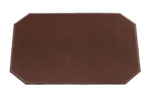 H3348 17 In. X 12 In. Cut Corner Brown Leatherette Placemat