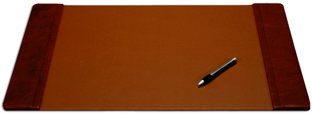 P3028 Mocha Leather 22 In. X 14 In. Desk Pad With Side Rails