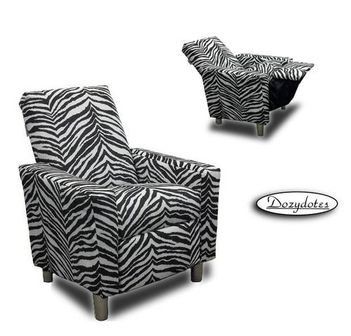 12052 Modern Zebra Fabric Recliner