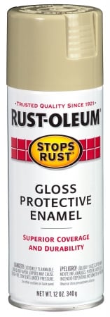 Rustoleum 249032 12 Oz Khaki Gloss Stops Rust Protective Enamel Spray Paint - Pack Of 6