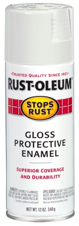 Rustoleum 250702 12 Oz White Gloss Stops Rust Protective Enamel Spray Paint - Pack Of 6