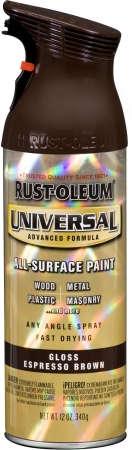 Rustoleum 245215 12 Oz Espresso Brown Universal Spray Paint - Pack Of 6