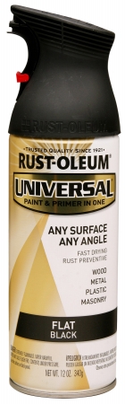 Rustoleum 245198 12 Oz Black Flat Universal Spray Paint - Pack Of 6