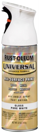 Rustoleum 245199 12 Oz White Gloss Universal Spray Paint - Pack Of 6