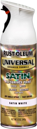 Rustoleum 245210 12 Oz White Satin Universal Spray Paint - Pack Of 6