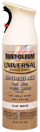 Rustoleum 247564 12 Oz Flat White Universal All Surface Spray Paint - Pack Of 6