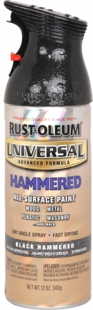 Rustoleum 245217 12 Oz Hammered Black Universal Spray Paint - Pack Of 6