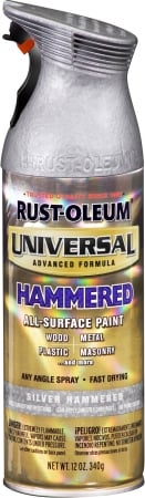 Rustoleum 245219 12 Oz Hammered Silver Universal Spray Paint - Pack Of 6
