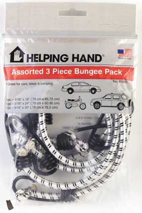 Helping Hands 60085 3 Pack Assorted Bungee Cords - Pack Of 3