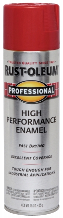 Rustoleum 7564-838 15 Oz Safety Red Professional High Performance Enamel Spray - Pack Of 6
