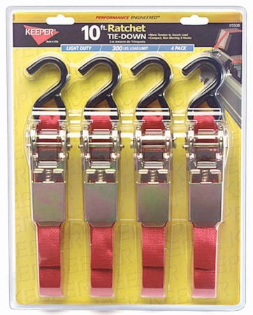 05508-v 4 Count Red Ratchet Tie Down