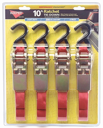 Hampton Products Keeper 05508-V 4 Count Red Ratchet Tie Down Hampton Products Keeper 05508-V 4 Count Red Ratchet Tie Down
