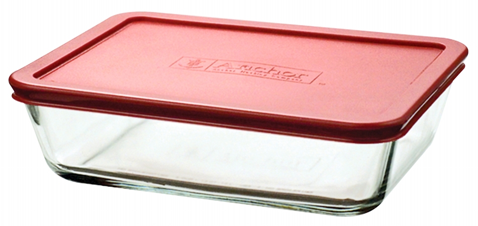 91551l11 6 Cup Rectangular Kitchen Storage With Red Lid - Pack Of 4