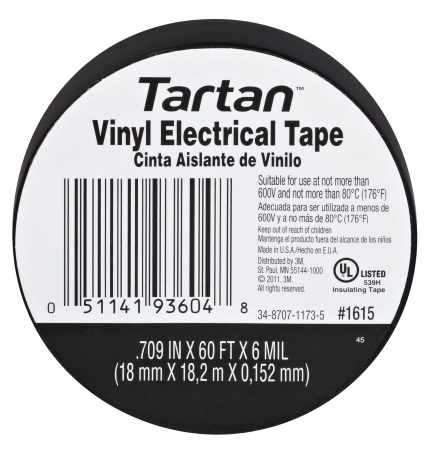 1615 3/4" Tartan Vinyl Electrical Tape Flame Retardant