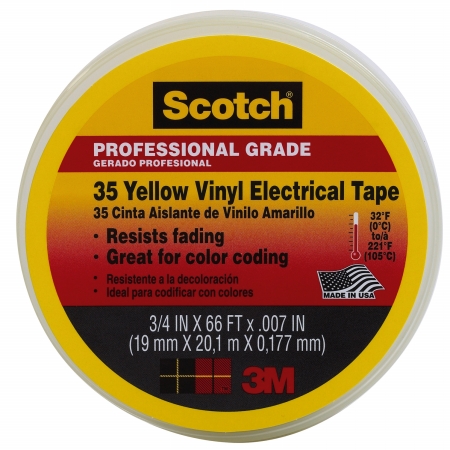 10844-dl-5 .75 In. Yellow Scotch Vinyl Electrical Tape No. 35
