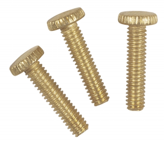 3 Count Brass Plated Knurled Light Fixture Screws
