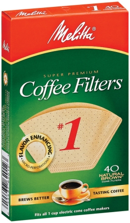 620122 40 Count No. 1 Natural Brown Cone Coffee Filters