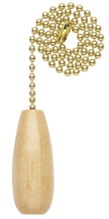 Light Fixture Pull Chain With Wooden Handle